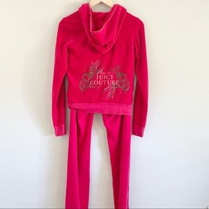 JUICY COUTURE Y2K Hot Pink Velour Track Suit
